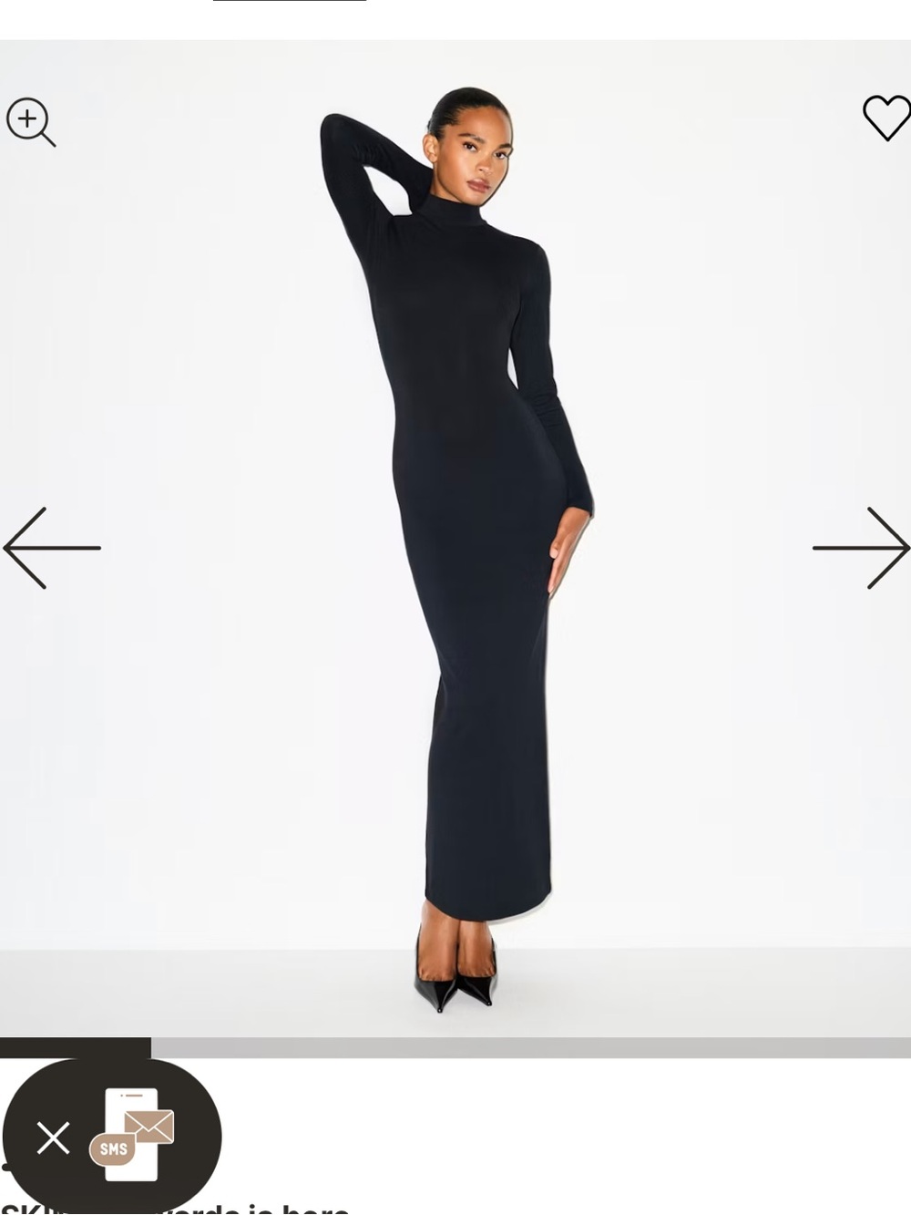 SKIMS Black Turtleneck Maxi Dress
